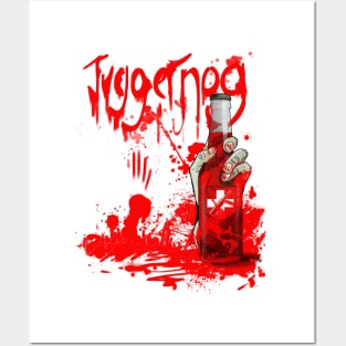 Zombie Hand Bloodied Juggernog on White Posters and Art